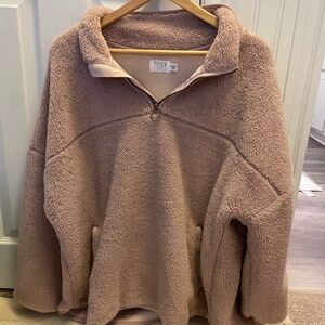 Time and Tru Fuzzy Pullover in Light Pink